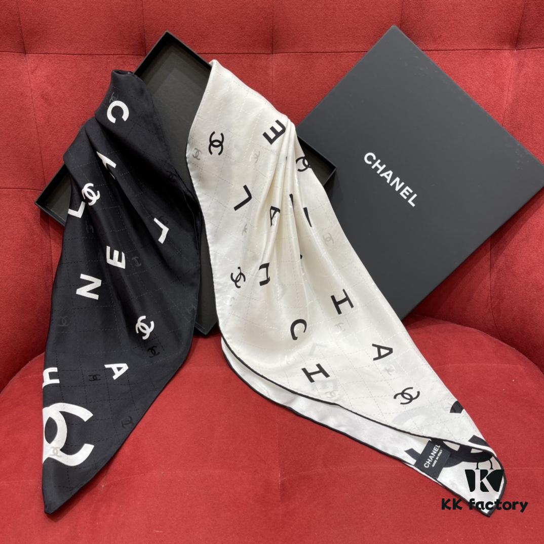 CHANEL Silk Scarf – Highly Anticipated, Absolutely Stunning, Beautiful in Any Style, 100% Genuine Silk, 90*90cm