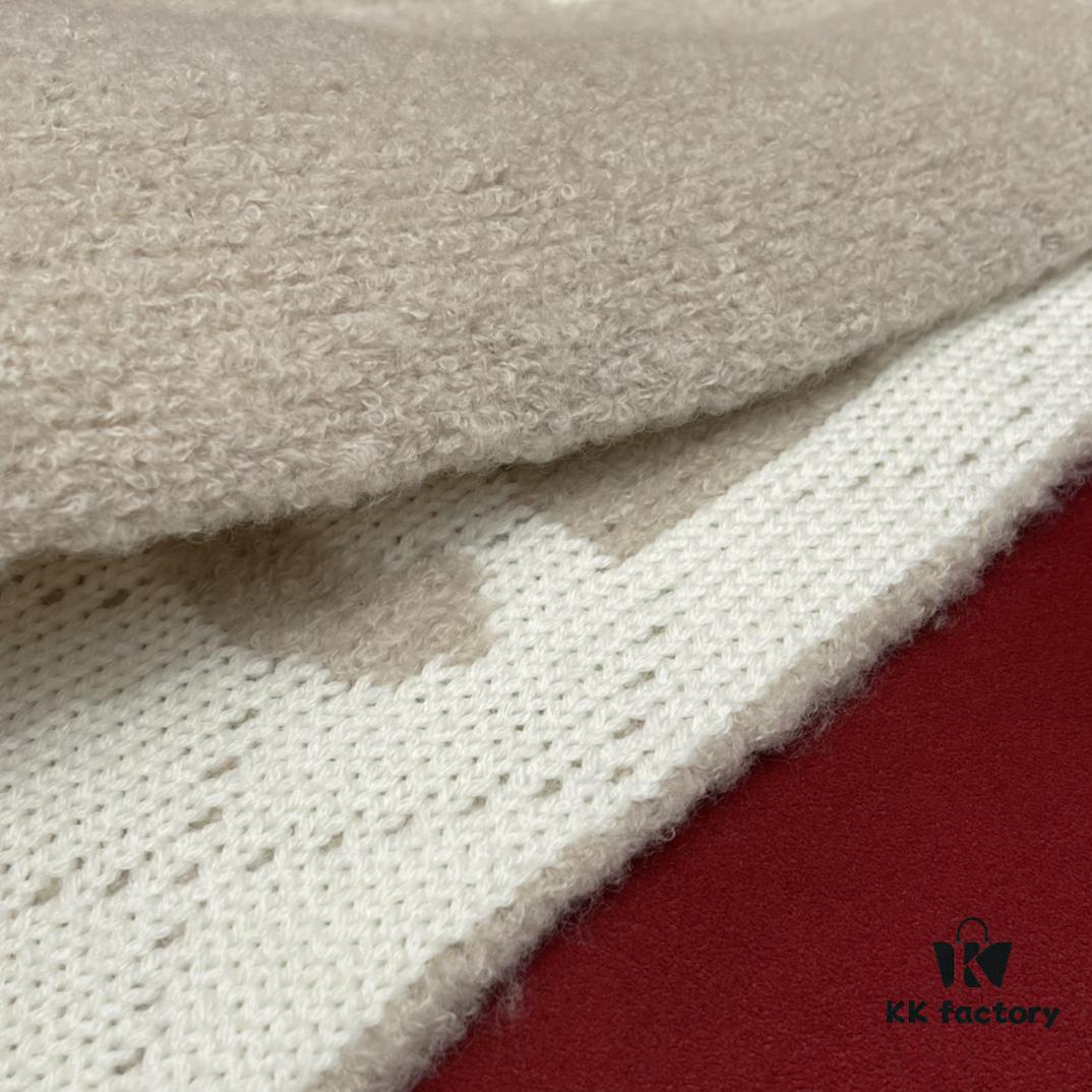 CHANEL Monogram No.5 Scarf, Double-Sided Two-Tone Jacquard Scarf, 49% Cashmere, 40% Wool, 11% Silk Fabric, Soft and Cozy, 30*180CM