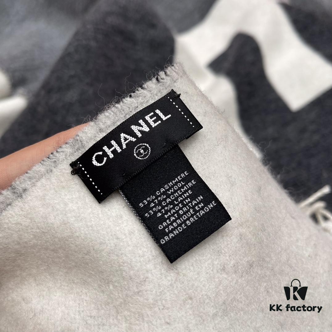 CHANEL Gradient Shawl Great Value – Dual Purpose Shawl Scarf, Elegant and Soft, 53% Cashmere 47% Wool, 70*200CM