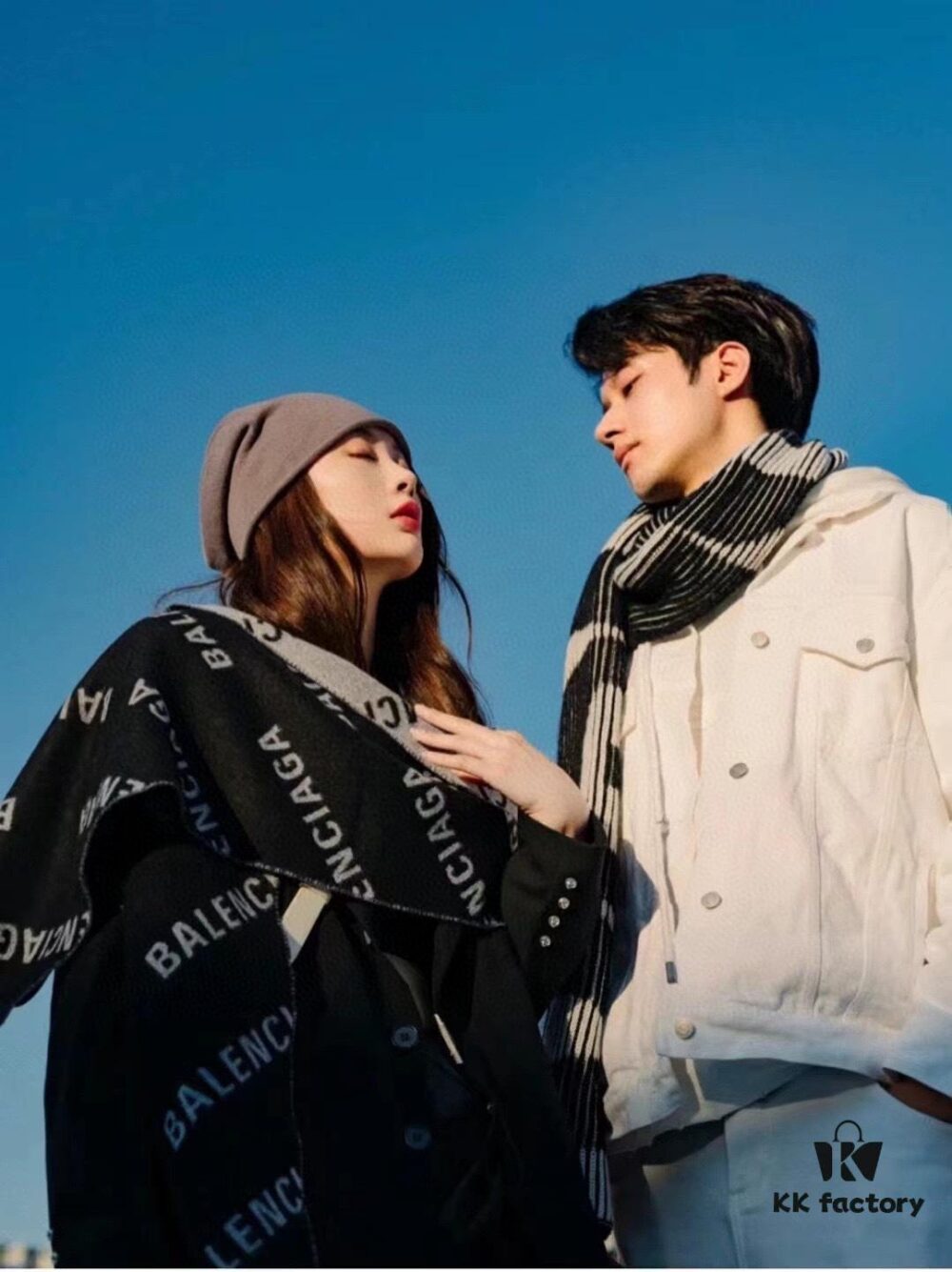 Wool Fabric: 30*205, Balenciaga Classic Letter Series Inspired Minimalist Logo Scarf