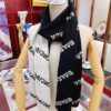 Authentic Balenciaga OEM Cashmere Knit Scarf, Black and White Reversible Double-Sided Jacquard Design, 185*38 cm