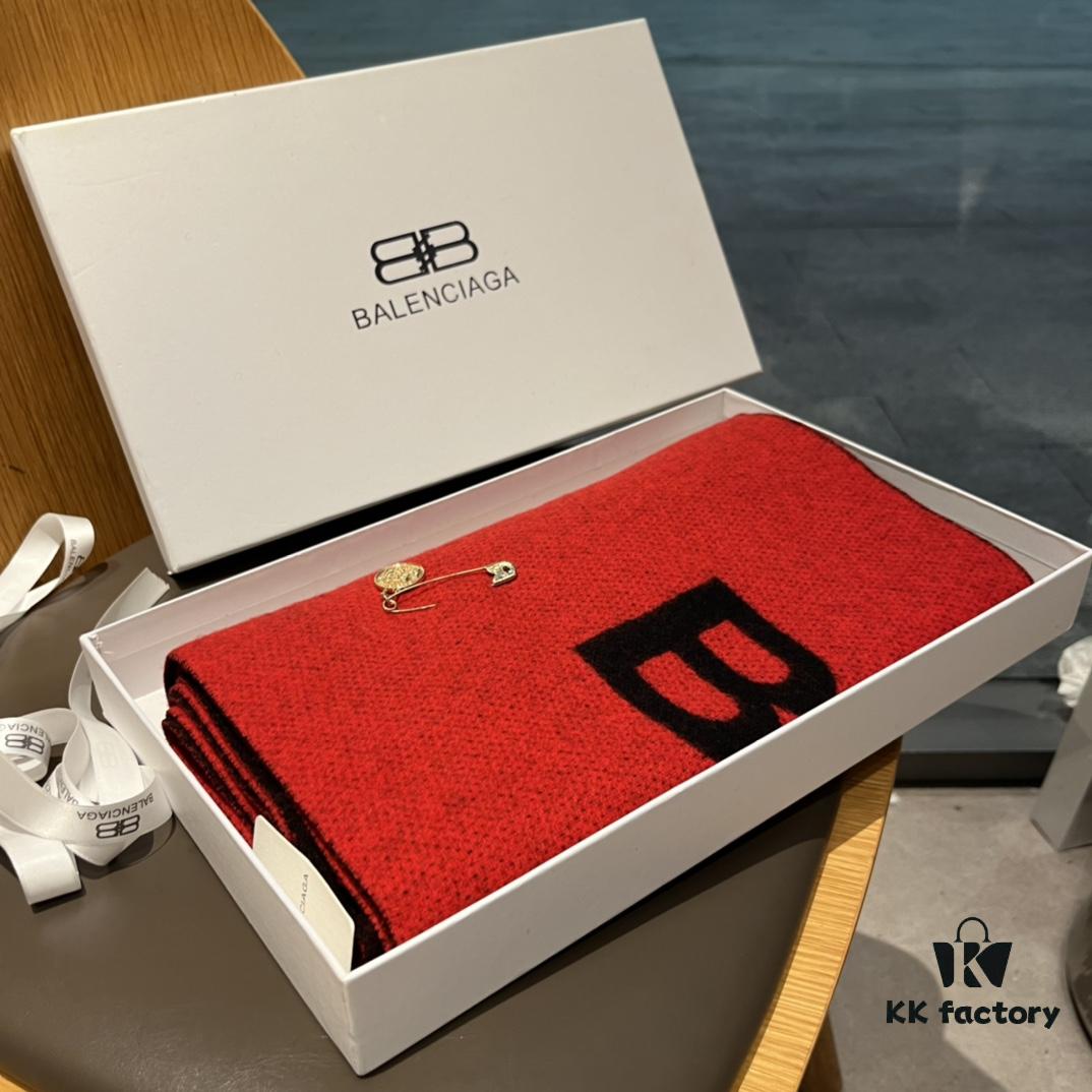 Balenciaga Classic Letter Double-Sided Cashmere Scarf