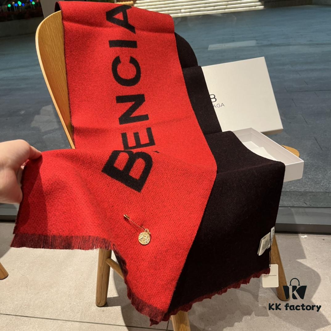 Balenciaga Classic Letter Double-Sided Cashmere Scarf