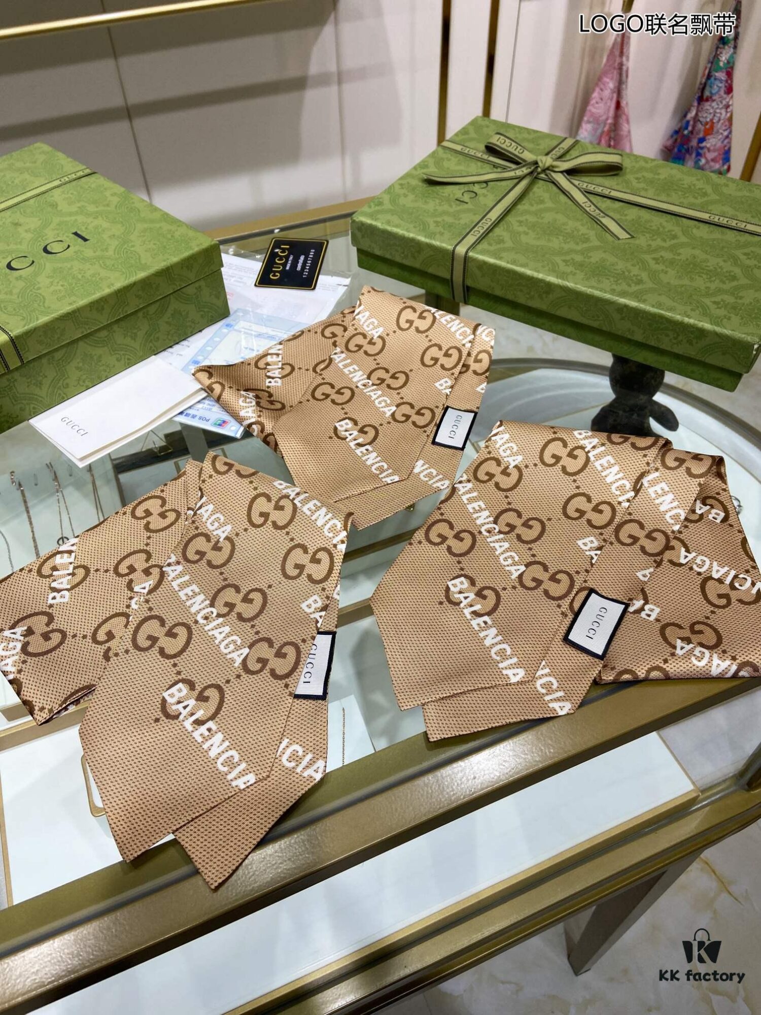 Limited Approval 💰💖💖 [Tearful] Imperial-Level Premium! G Brand Counter Sale GG [Logo Collaboration Scarf], This Season's Co-Branded Collection with Balenciaga