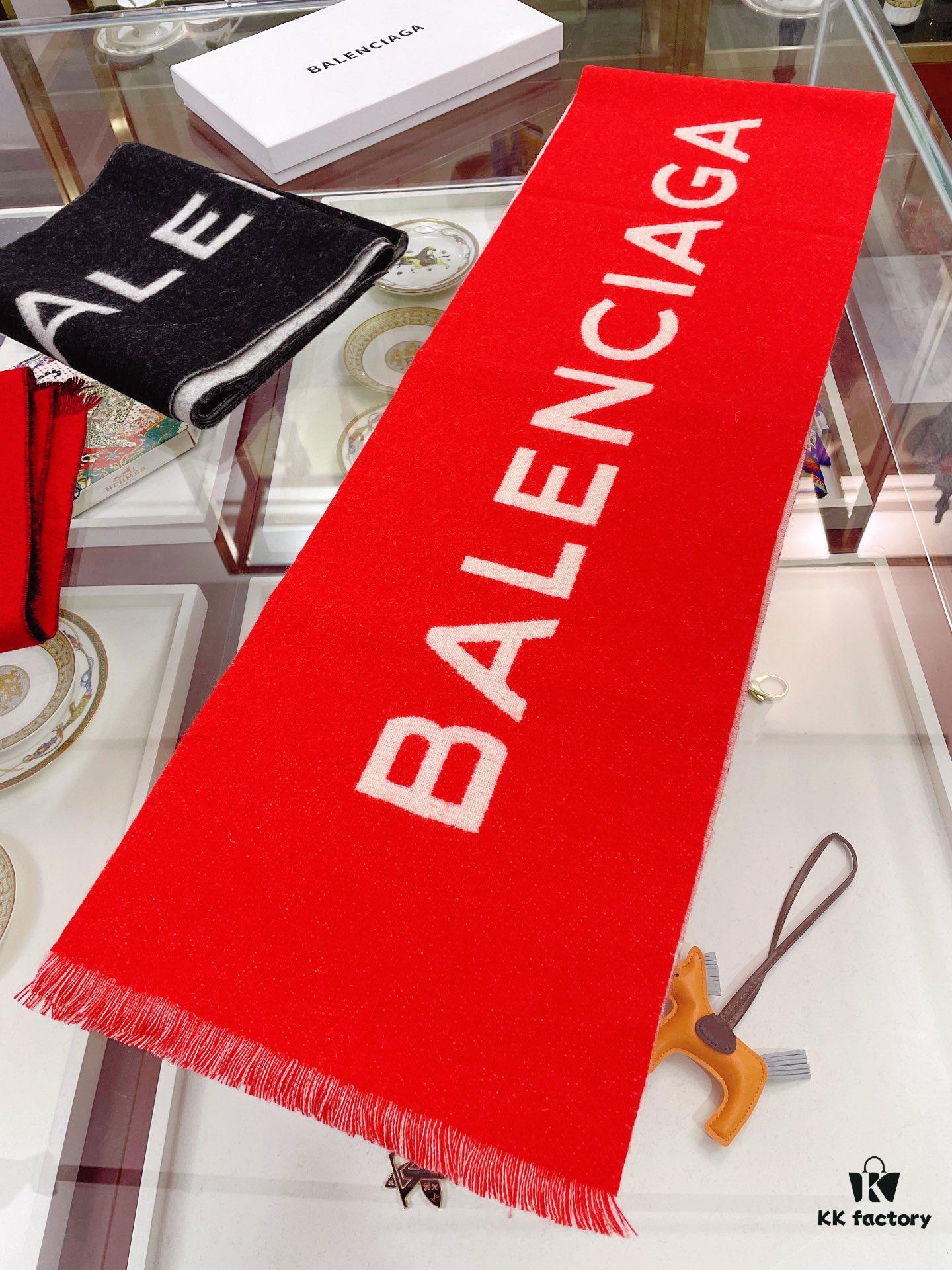 Balenciaga Classic Letter Double-Sided Cashmere Scarf