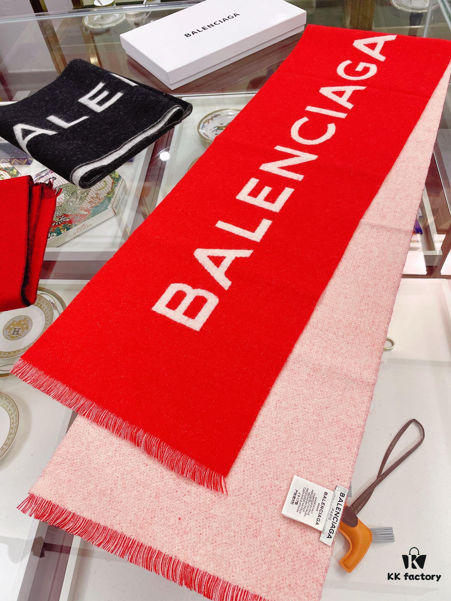 Balenciaga Classic Letter Double-Sided Cashmere Scarf