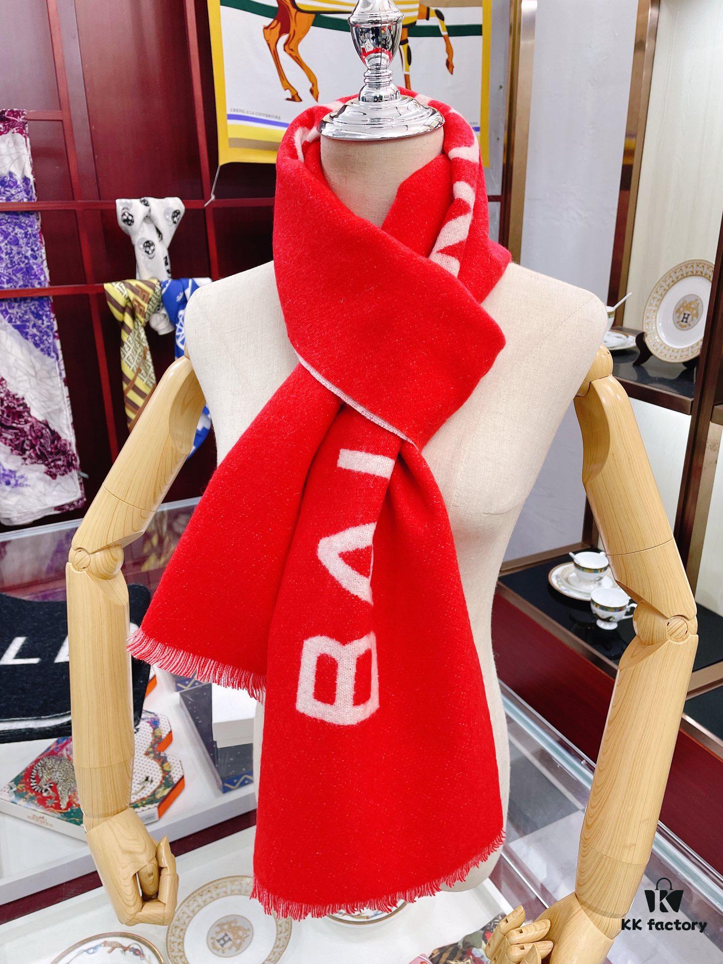 Balenciaga Classic Letter Double-Sided Cashmere Scarf