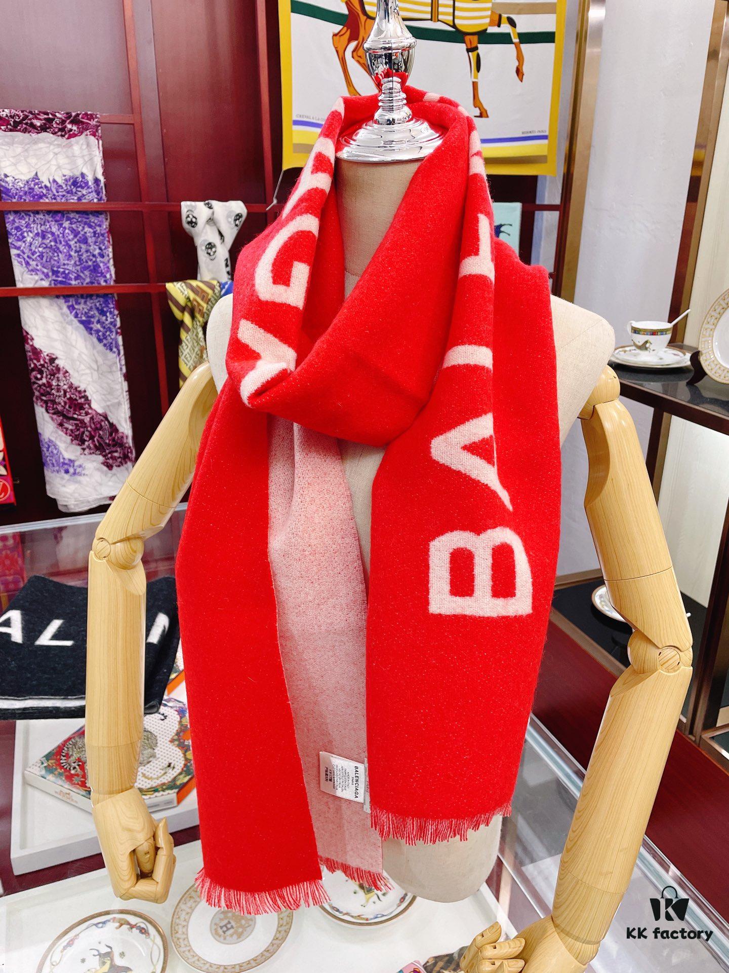 Balenciaga Classic Letter Double-Sided Cashmere Scarf