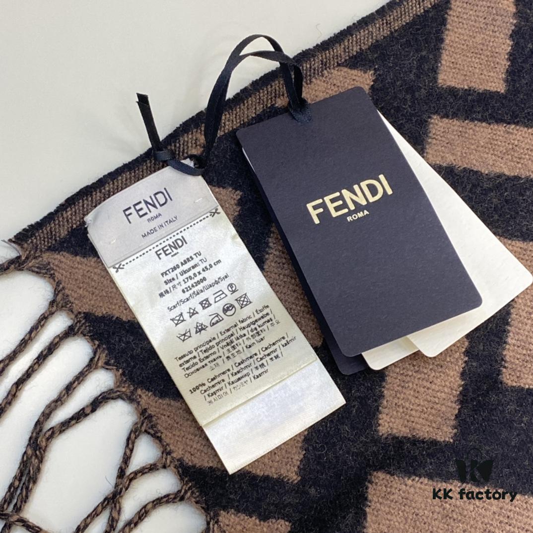 FENDI Large F Tassel Long Scarf 45*170cm 100% Cashmere