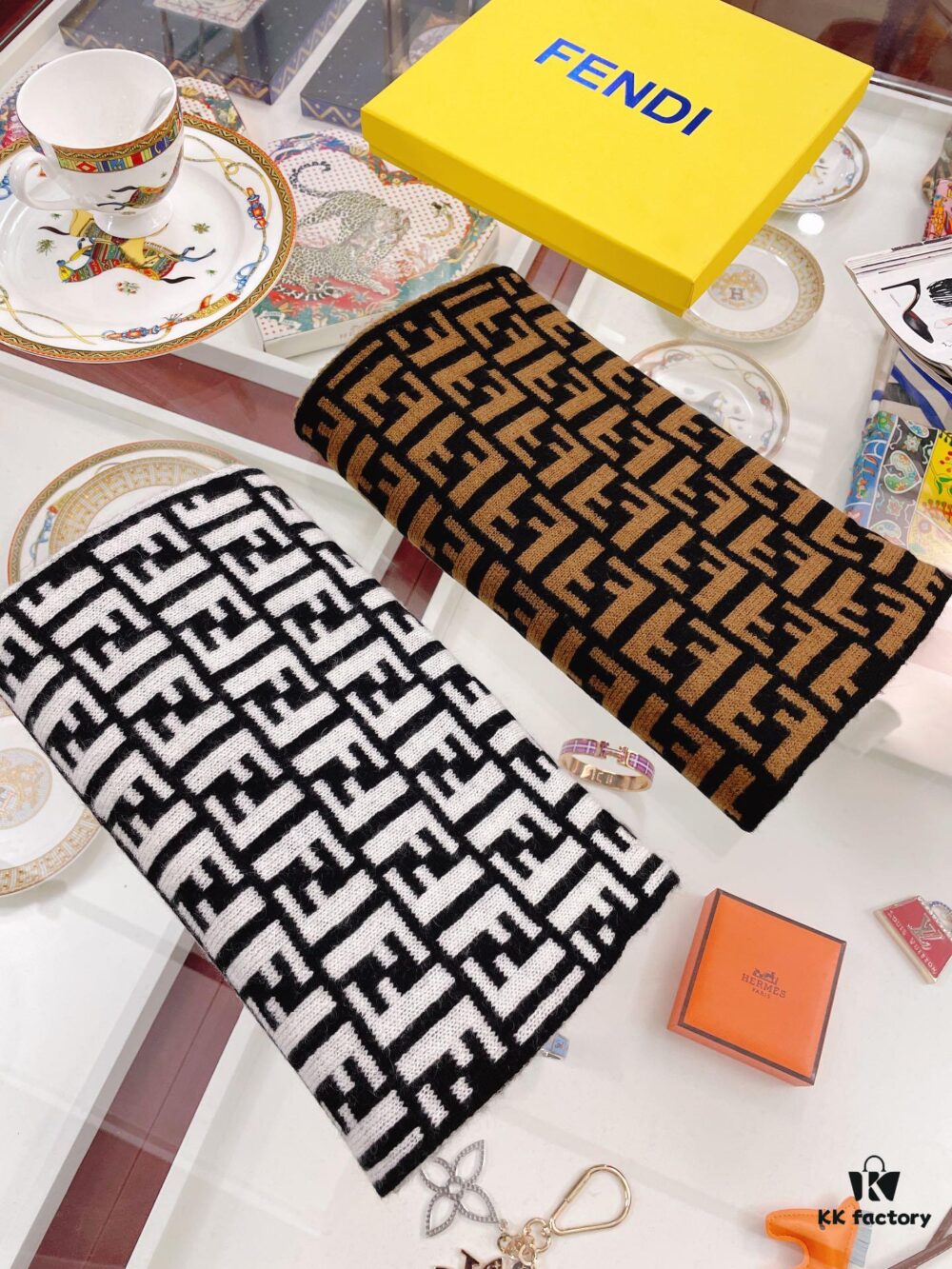 Fendi Men's Cashmere Scarf, Classic Design, Soft and Elegant, Limited Stock Available