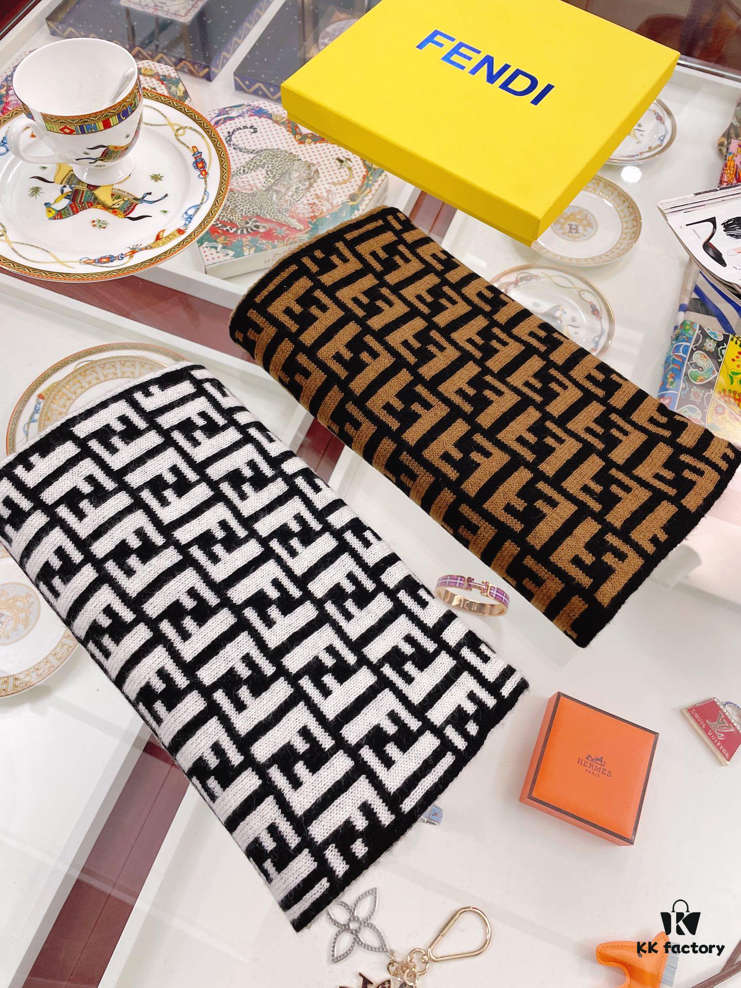 Fendi Men's Cashmere Scarf, Classic Design, Soft and Elegant, Limited Stock Available