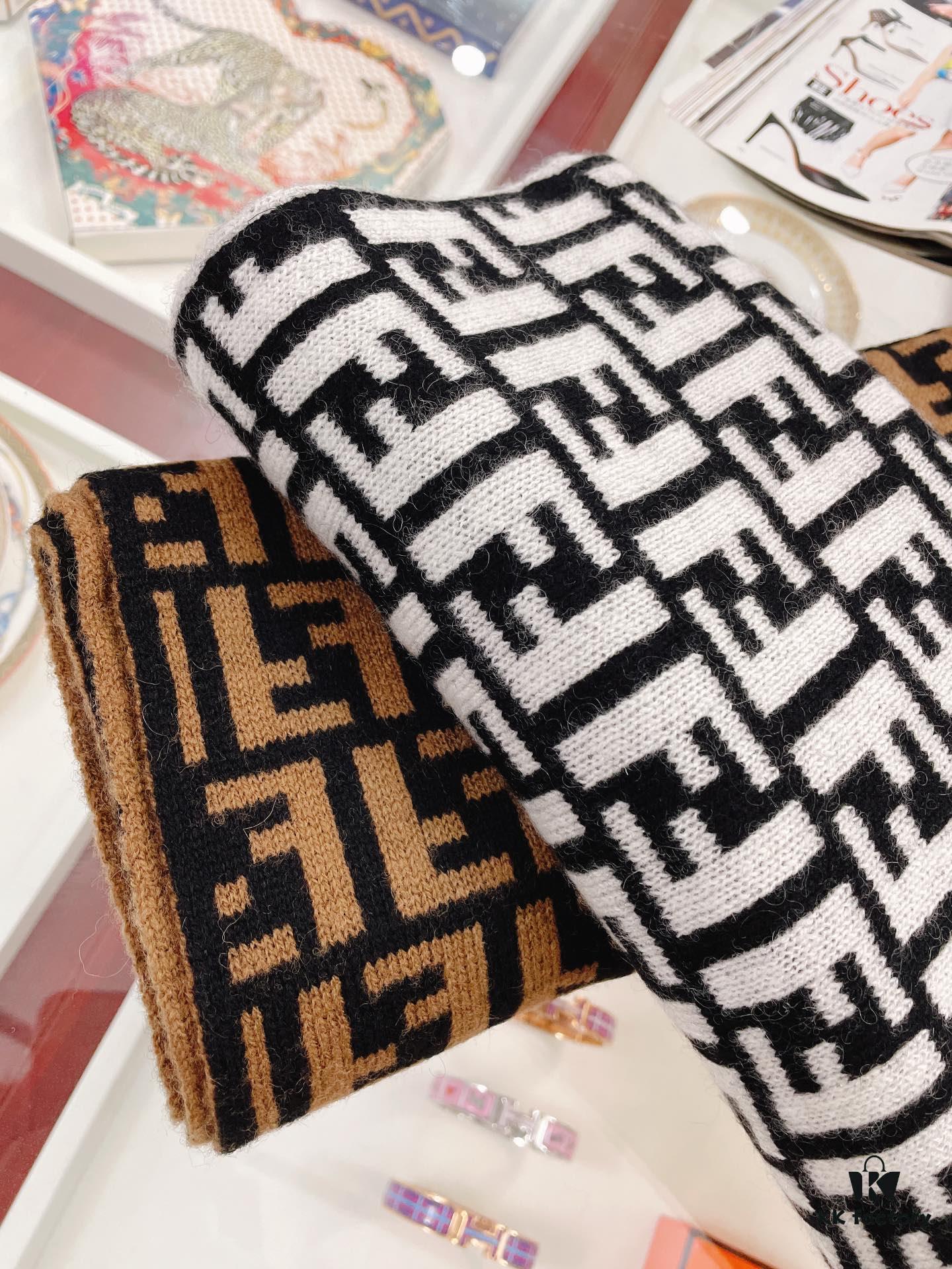 Fendi Men's Cashmere Scarf, Classic Design, Soft and Elegant, Limited Stock Available