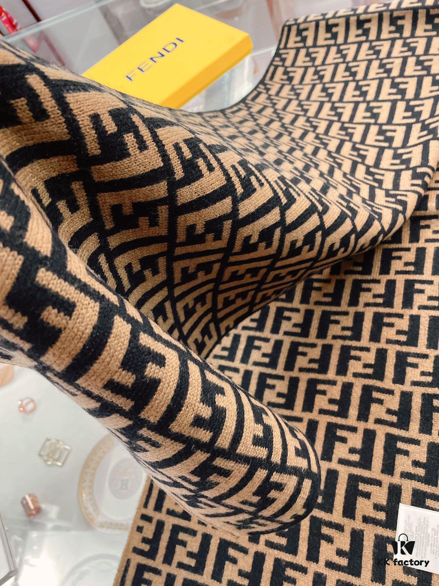 Fendi Men's Cashmere Scarf, Classic Design, Soft and Elegant, Limited Stock Available