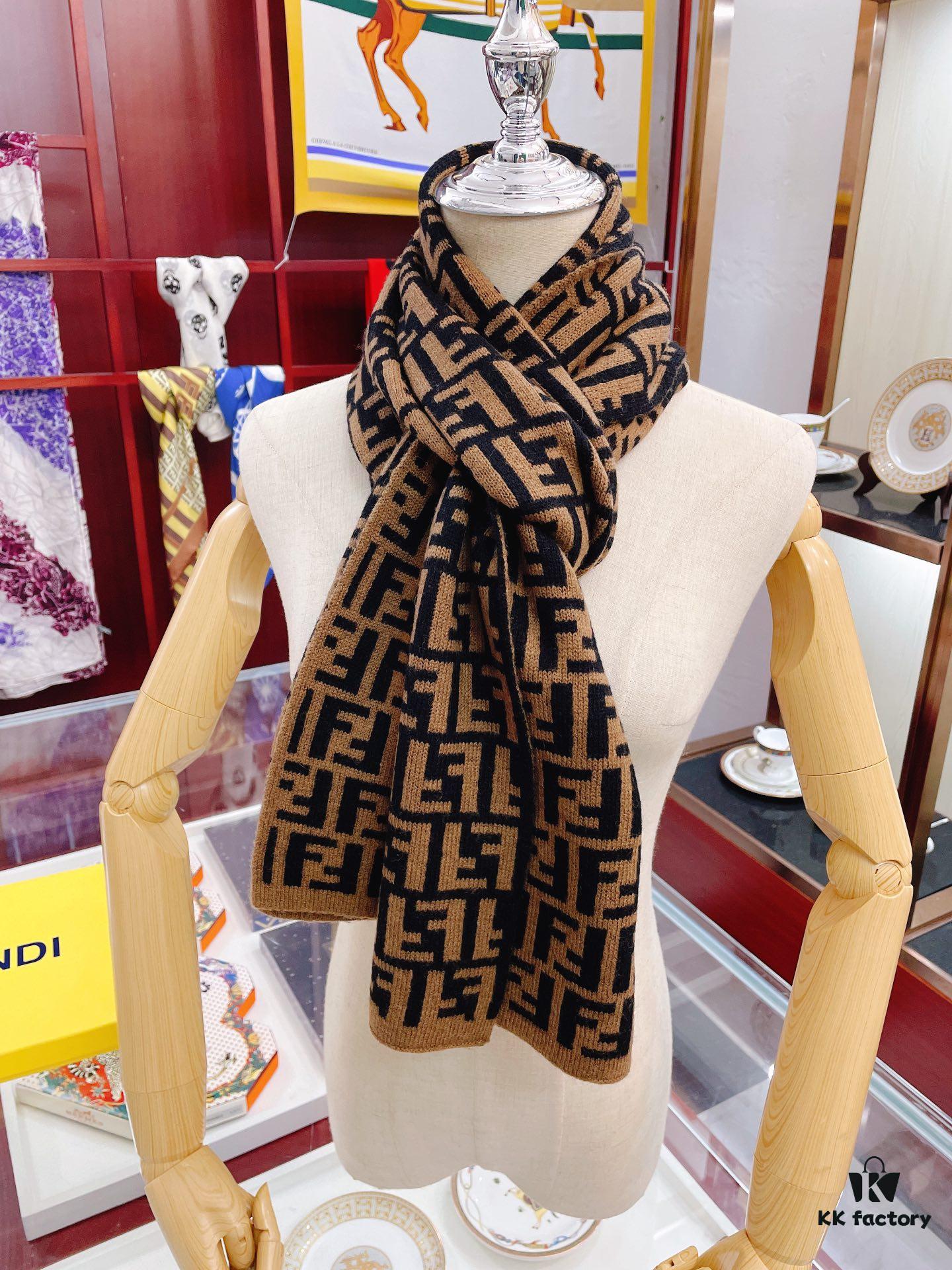 Fendi Men's Cashmere Scarf, Classic Design, Soft and Elegant, Limited Stock Available