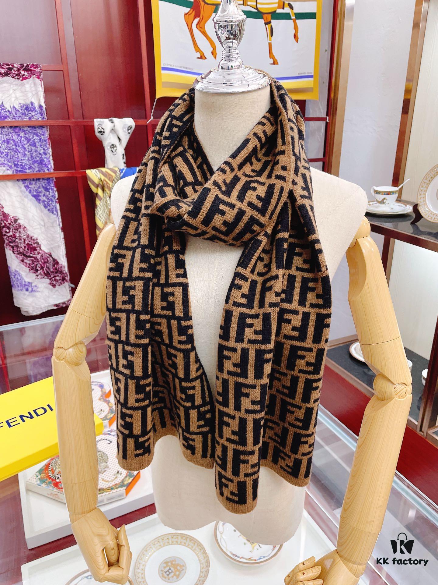 Fendi Men's Cashmere Scarf, Classic Design, Soft and Elegant, Limited Stock Available