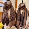 Fendi High-End New Arrival, Double-Sided Design Luxury Wool Silk Scarf