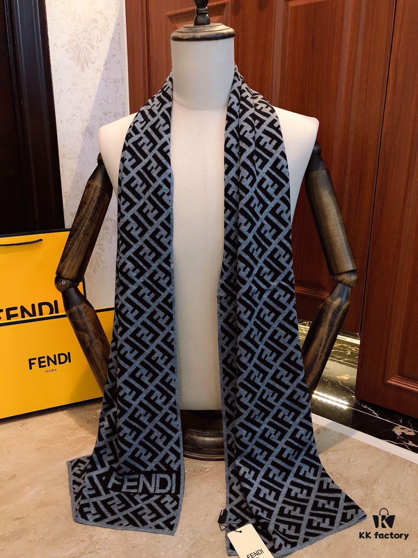 FENDI (Fendi) High-End Cashmere Knit Scarf, Synchronized with Boutique