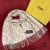 New Color Fendi Large Fringe Logo Double-Sided Cashmere Scarf FF Monogram in Perfect Autumn-Winter Hue