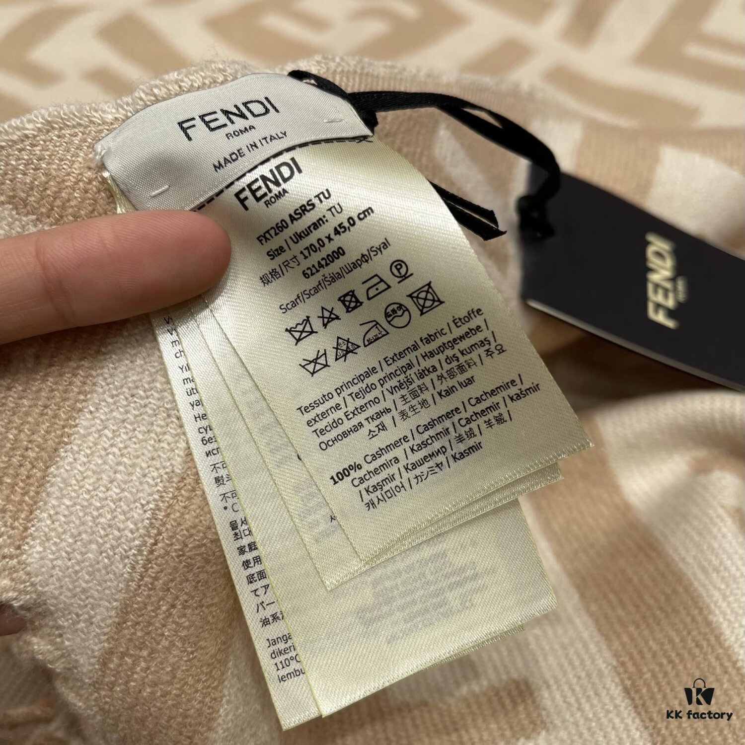 New Color Fendi Large Fringe Logo Double-Sided Cashmere Scarf FF Monogram in Perfect Autumn-Winter Hue