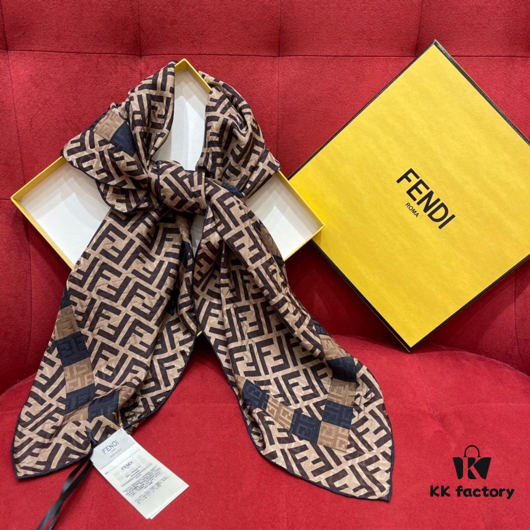 Fendi FF Monogram Washed Twill Silk Jacquard Scarf – Luxuriously Soft and Timelessly Elegant