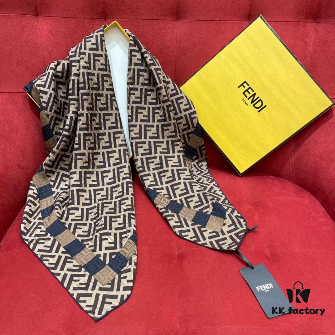 Fendi FF Monogram Washed Twill Silk Jacquard Scarf – Luxuriously Soft and Timelessly Elegant