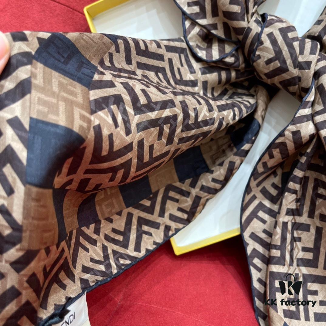 Fendi FF Monogram Washed Twill Silk Jacquard Scarf – Luxuriously Soft and Timelessly Elegant