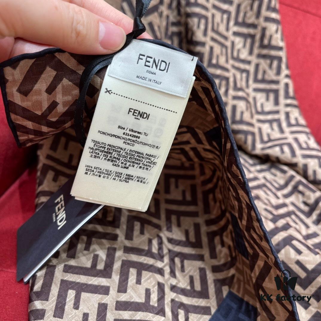 Fendi FF Monogram Washed Twill Silk Jacquard Scarf – Luxuriously Soft and Timelessly Elegant