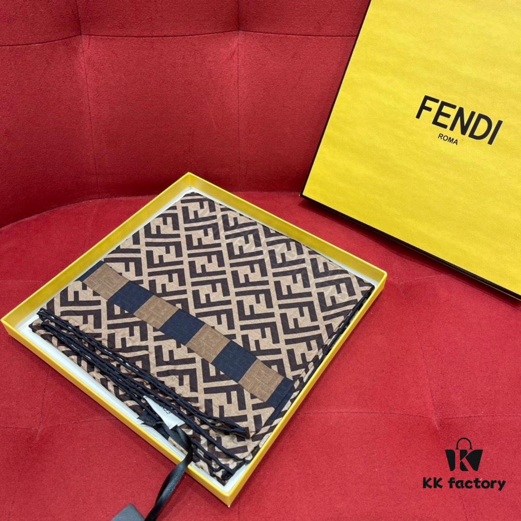 Fendi FF Monogram Washed Twill Silk Jacquard Scarf – Luxuriously Soft and Timelessly Elegant