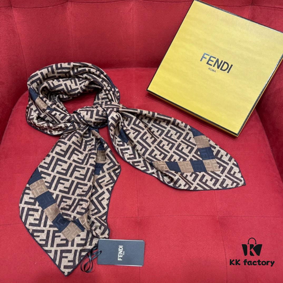Fendi FF Monogram Washed Twill Silk Jacquard Scarf – Luxuriously Soft and Timelessly Elegant