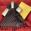 FENDI 100% Cashmere Scarf with Small FF Pattern – Elegant and Luxurious Winter Essential