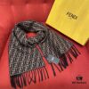 FENDI 100% Cashmere Scarf with Small FF Pattern – Elegant and Luxurious Winter Essential