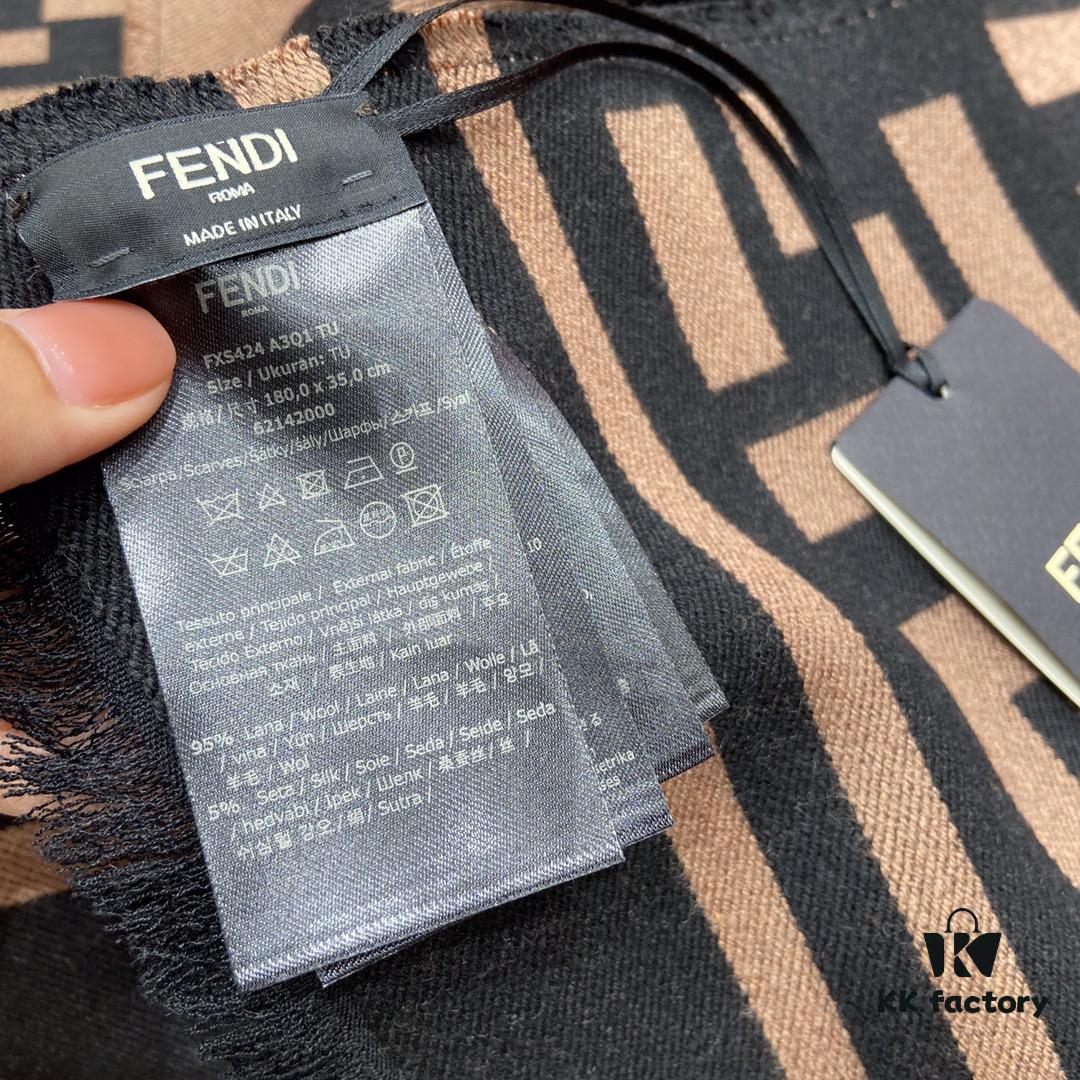 FENDI FF Monogram Classic Scarf with Orange Trim – The Legendary Scarf You Can't Buy Even with Money