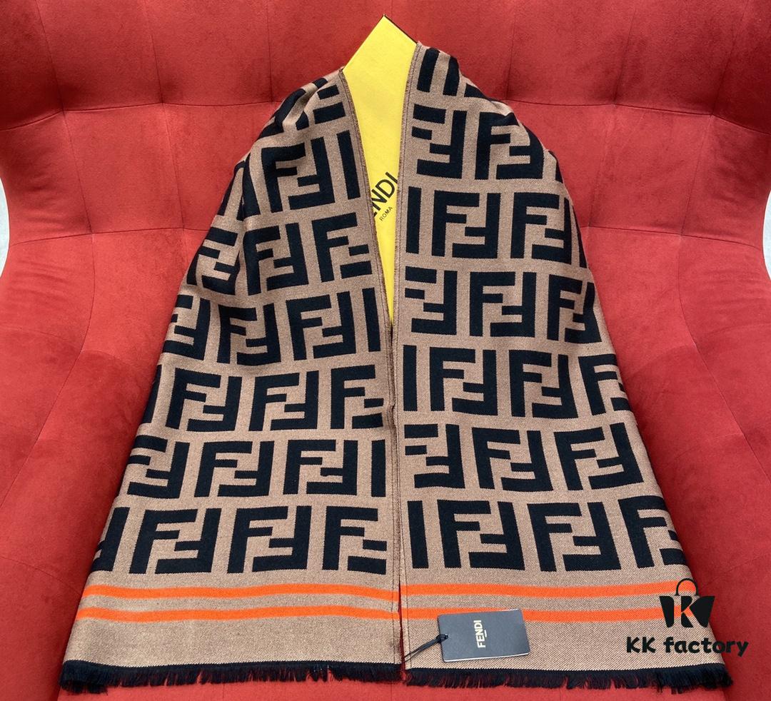 FENDI FF Monogram Classic Scarf with Orange Trim – The Legendary Scarf You Can't Buy Even with Money