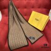 Brown FENDI Woven Wool Scarf 🧣 Timeless FF Monogram Pattern, Soft and Luxurious 100% Pure Wool Fabric, 30*180cm