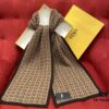 Brown FENDI Woven Wool Scarf 🧣 Timeless FF Monogram Pattern, Soft and Luxurious 100% Pure Wool Fabric, 30*180cm