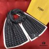 Black FENDI Woven Wool Scarf 🧣 Timeless FF Monogram Pattern, Soft and Luxurious 100% Pure Wool Fabric, 30*180cm