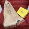 FENDI Autumn-Winter New Arrival Scarf – Soft, Elegant Colors That Exude Charm; Perfect for Daily Wear as a Neck Warmer or Shawl! Reversible Design, Non-Irritating, Thick and Fine Texture with 51% Wool and 49% Cashmere, 38*215cm