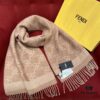 FENDI Autumn-Winter New Arrival Scarf – Soft, Elegant Colors That Exude Charm; Perfect for Daily Wear as a Neck Warmer or Shawl! Reversible Design, Non-Irritating, Thick and Fine Texture with 51% Wool and 49% Cashmere, 38*215cm