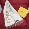 FENDI Autumn Winter New Checkered Double-Sided Fringe Scarf – Unisex Wear, Non-Irritating, Soft and Durable, 75% Wool 25% Cashmere, 30*180cm