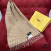 FENDI Autumn Winter New Checkered Double-Sided Fringe Scarf – Unisex Wear, Non-Irritating, Soft and Durable, 75% Wool 25% Cashmere, 30*180cm