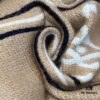 FENDI Double-Sided Novelty Monogram Scarf Shawl - Beige and Navy Blue, 100% Wool, Soft and Warm, 70*180cm