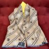 FENDI Double-Sided Novelty Monogram Scarf Shawl - Beige and Navy Blue, 100% Wool, Soft and Warm, 70*180cm