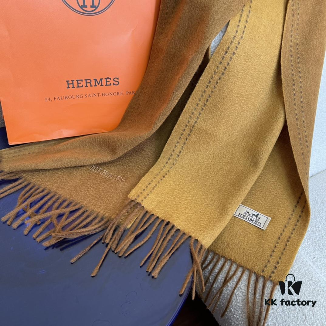 Hermès New Winter Unisex Double-Sided Cashmere Long Scarf