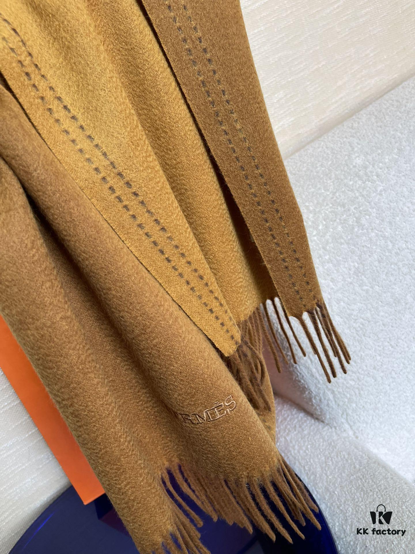 Hermès New Winter Unisex Double-Sided Cashmere Long Scarf