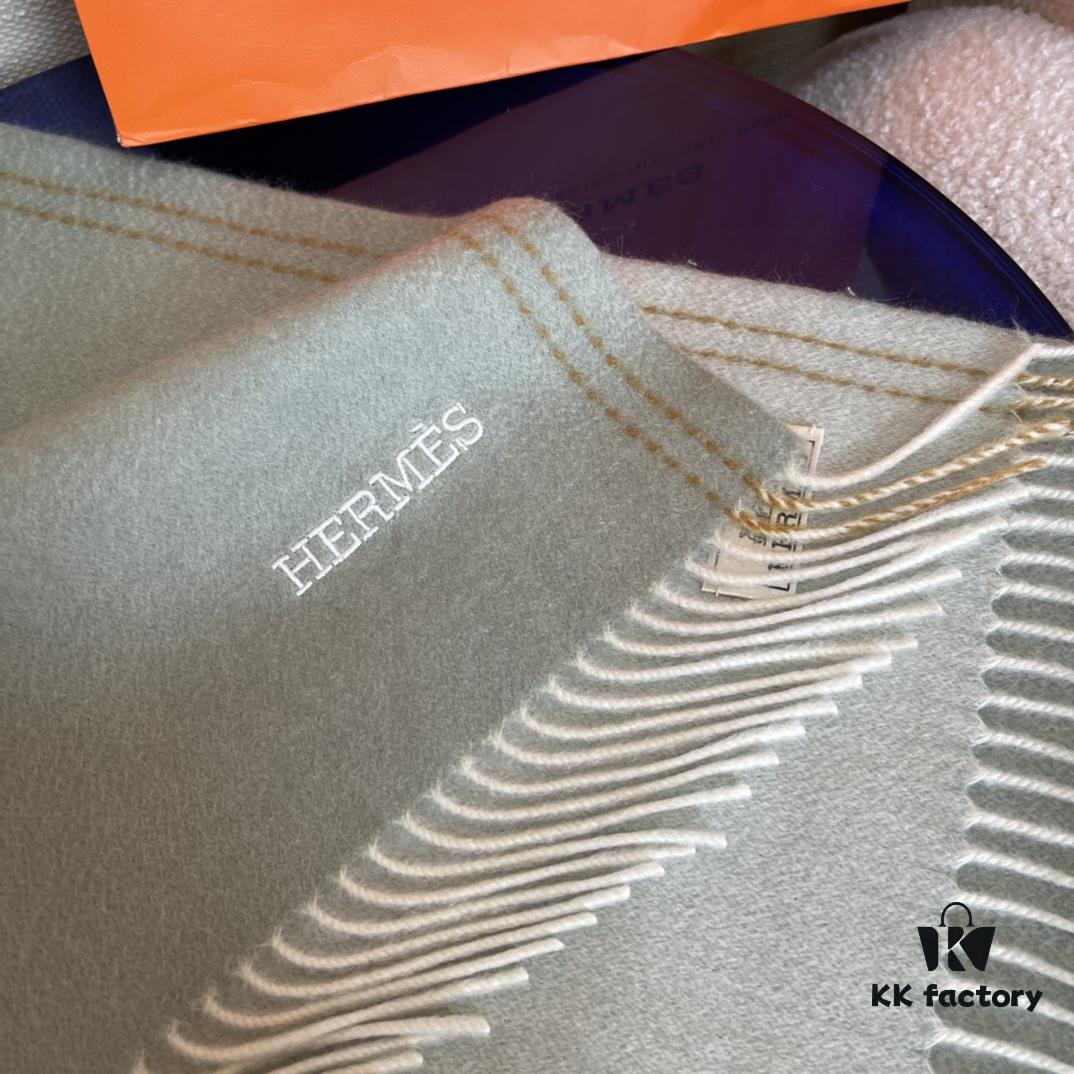 Hermes Winter New Unisex Double-Sided Cashmere Long Scarf