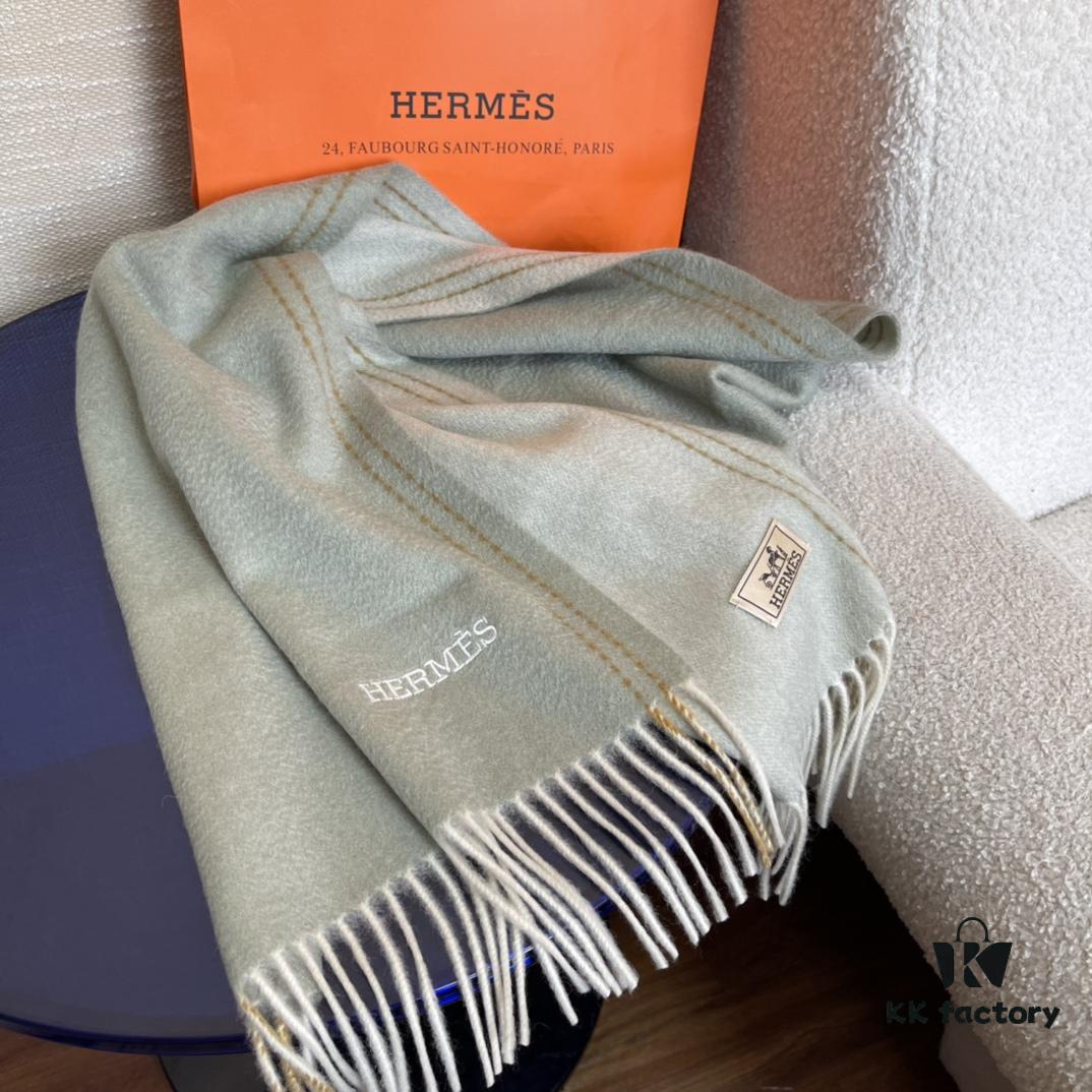 Hermes Winter New Unisex Double-Sided Cashmere Long Scarf