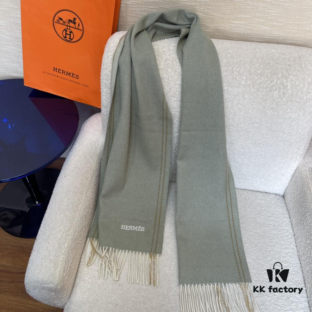 Hermes Winter New Unisex Double-Sided Cashmere Long Scarf