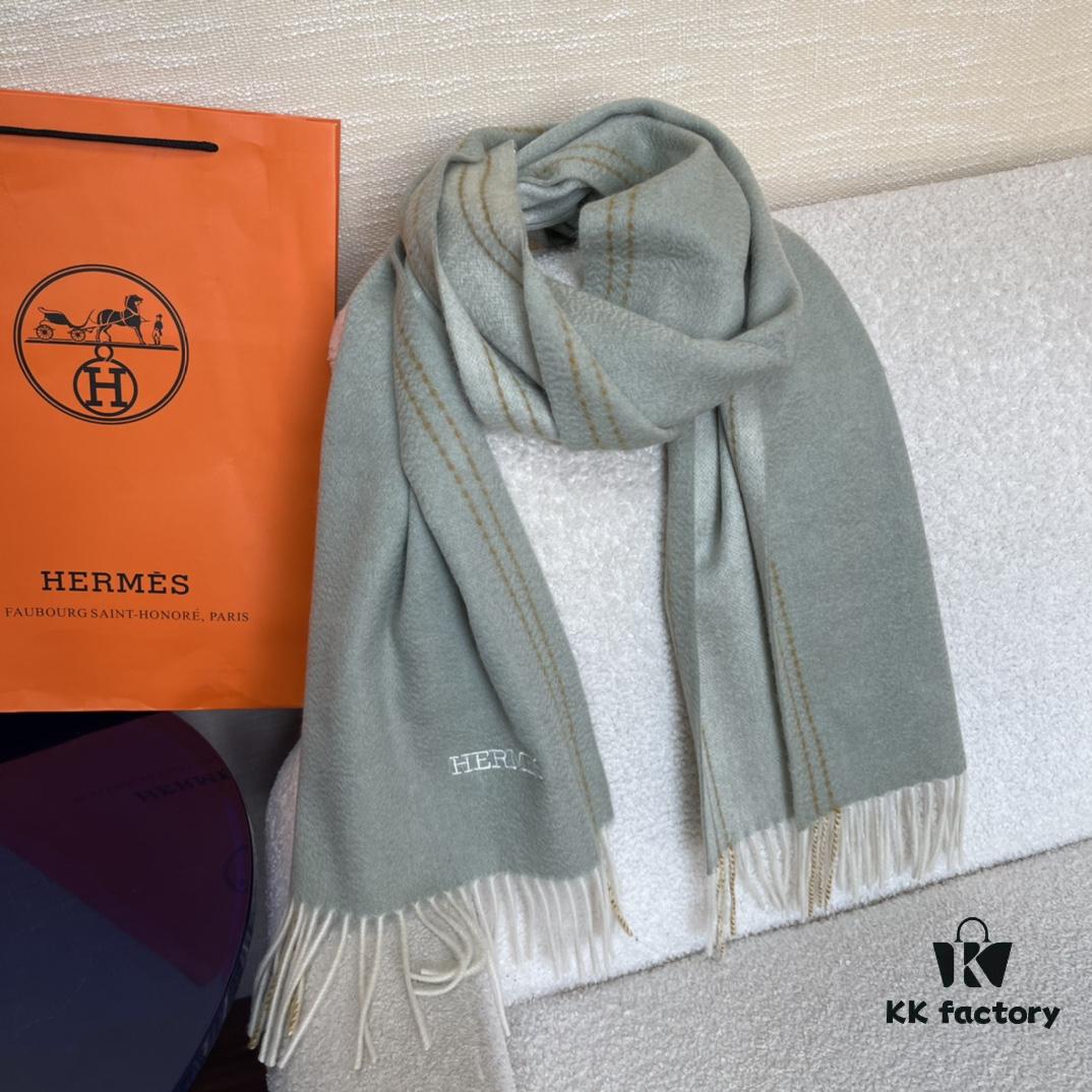 Hermes Winter New Unisex Double-Sided Cashmere Long Scarf