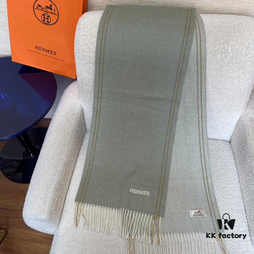 Hermes Winter New Unisex Double-Sided Cashmere Long Scarf