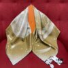 HERMES Double-Sided White Moonlight Square Scarf, Elegant Color Scheme – Reversible Design, 100% Mulberry Silk, 90*90CM